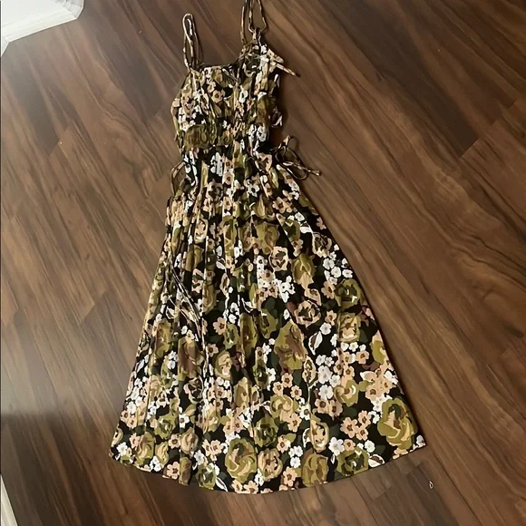 New Moon River White and Yellow Spaghetti Strap Sundress size L 100 % cotton - Picture 11 of 16